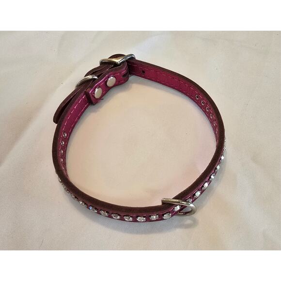 Pink Leather Rhinestone 16" SM Dog - Picture 7 of 8